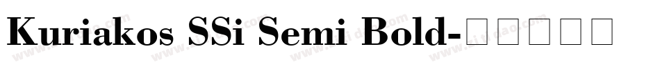Kuriakos SSi Semi Bold字体转换